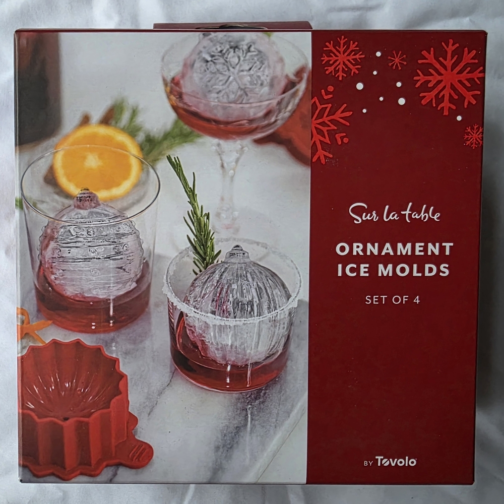 Sur La Table Red Ornament Ice Molds Set of 4